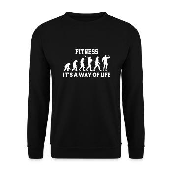 Fitness - Unisex Pullover - Schwarz - Vorne - Alina (178cm) & Michal (187cm)