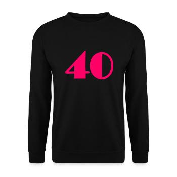 40 YEARS. 40th ANNIVERSARY. BIRTHDAY 40 YEARS. 40 - Unisex Sweatshirt - black - Front - Alina (178cm) & Michal (187cm)