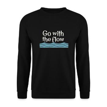 Go with the flow - Unisex Pullover - Schwarz - Vorne - Alina (178cm) & Michal (187cm)