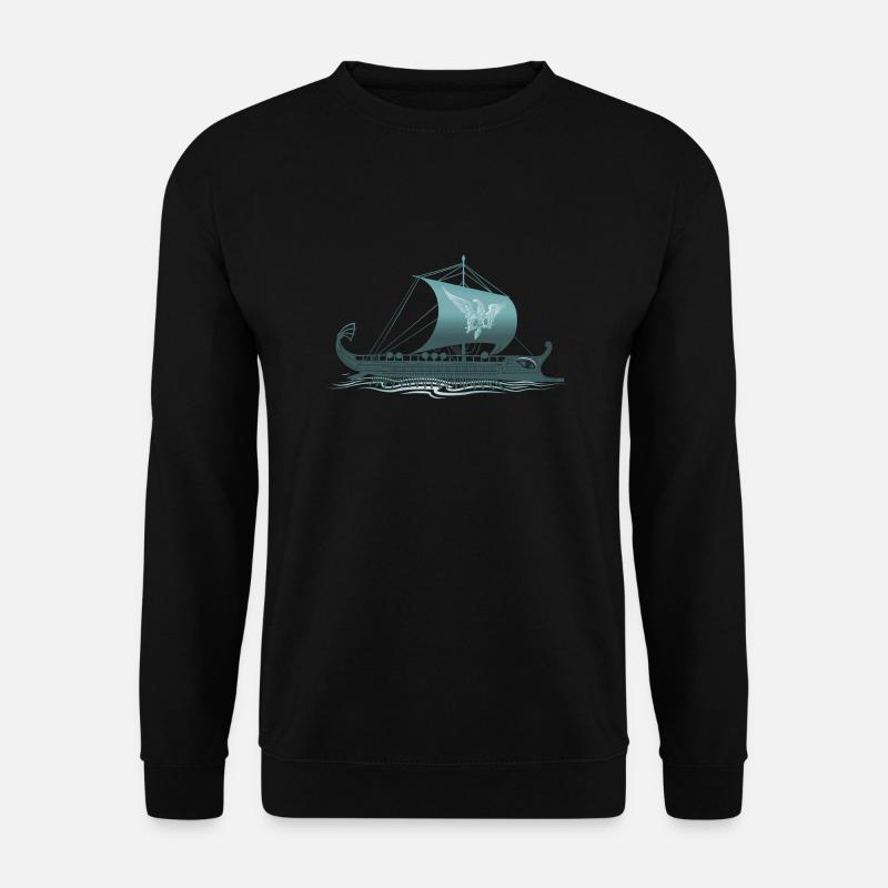 trireme blue ship - Unisex Pullover - Schwarz