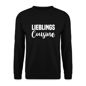 Lieblings Cousinee - Unisex Pullover - Schwarz - Vorne - Alina (178cm) & Michal (187cm)