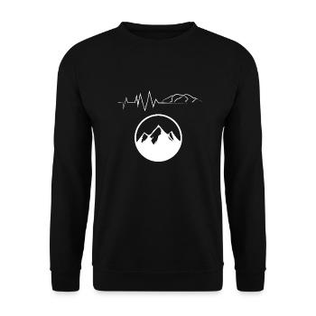 J’aime la mode montagnarde, j’aime la montagne, la randonnée - Sweat-shirt Unisexe - noir - Devant - Alina (178cm) & Michal (187cm)
