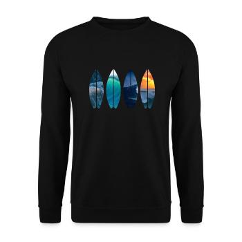 Surf surfer gift Vintage - Unisex Sweatshirt - black - Front - Alina (178cm) & Michal (187cm)