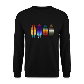 Surf surfer gift Vintage - Unisex Sweatshirt - black - Front - Alina (178cm) & Michal (187cm)