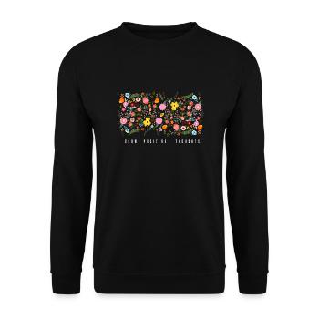 Grow positive thoughts - Unisex Sweatshirt - black - Front - Alina (178cm) & Michal (187cm)