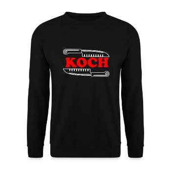 Koch - Unisex Pullover - Schwarz - Vorne - Alina (178cm) & Michal (187cm)
