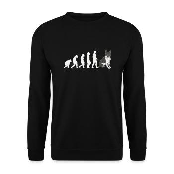 Evolution Boston Terrier - Unisex Sweatshirt - black - Front - Alina (178cm) & Michal (187cm)
