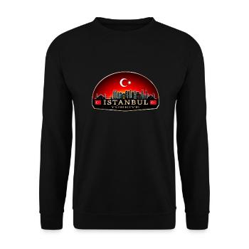 Türkiye Istanbul Skyline - Unisex Pullover - Schwarz - Vorne - Alina (178cm) & Michal (187cm)