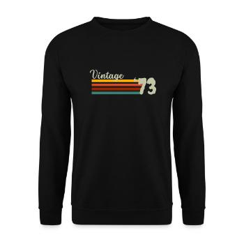 Vintage 1973 Gift Humor Anniversary 50 Years - Unisex Sweatshirt - black - Front - Alina (178cm) & Michal (187cm)