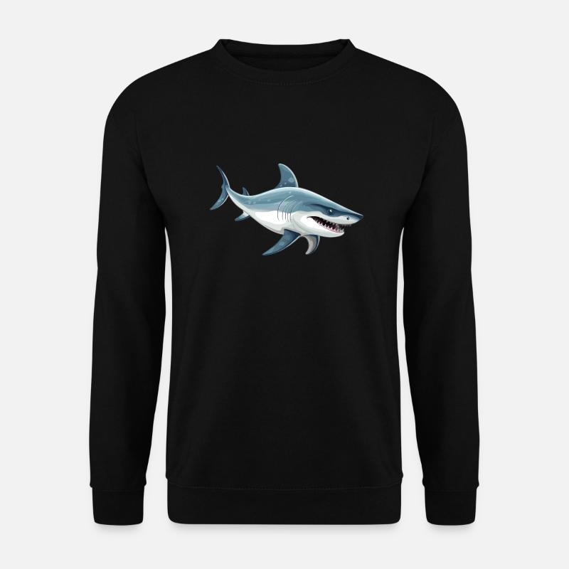 Großer Weißer Hai Motiv - Unisex Pullover - Schwarz