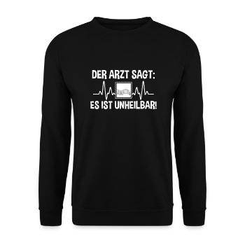 Philatelie Briefmarkensammlung Briefmarkensammler - Unisex Pullover - Schwarz - Vorne - Alina (178cm) & Michal (187cm)