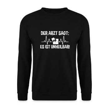Puzzlefan Puzzler Puzzleteile Puzzle - Unisex Pullover - Schwarz - Vorne - Alina (178cm) & Michal (187cm)