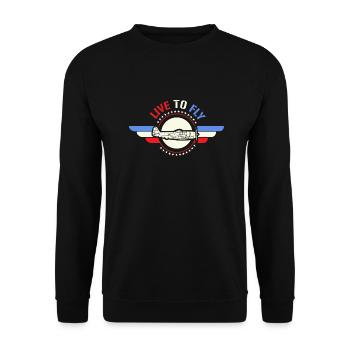 Live To Fly Stars & Stripes Aviator Flag Style - Unisex Sweatshirt - black - Front - Alina (178cm) & Michal (187cm)