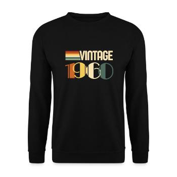 Vintage Geburtstagsgeschenk aus den 1960er Jahren - Unisex Pullover - Schwarz - Vorne - Alina (178cm) & Michal (187cm)