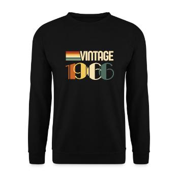 Jahrgang 1966 - 1966 Geburtstagsgeschenk - Unisex Pullover - Schwarz - Vorne - Alina (178cm) & Michal (187cm)