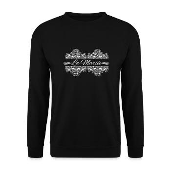 la Mariée dentelle - Sweat-shirt Unisexe - noir - Devant - Alina (178cm) & Michal (187cm)