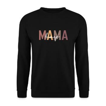 Mama boy Retro Women Mother's Day Mom Funny - Unisex Sweatshirt - black - Front - Alina (178cm) & Michal (187cm)