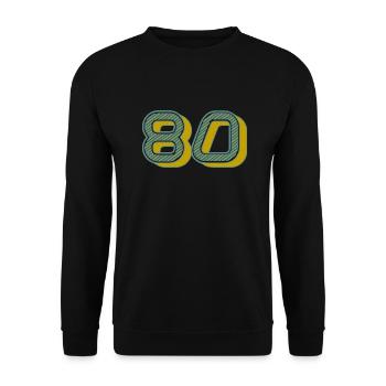 80. 80 YEARS. 80th ANNIVERSARY. 80 YEARS ANNIVERSARY. - Unisex Sweatshirt - black - Front - Alina (178cm) & Michal (187cm)