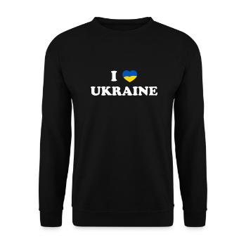 i love ukraine - Unisex Pullover - Schwarz - Vorne - Alina (178cm) & Michal (187cm)