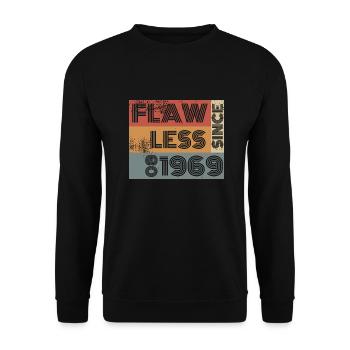55. Birthday Flawless since 08/1969 - Unisex Sweatshirt - black - Front - Alina (178cm) & Michal (187cm)
