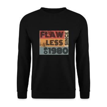 44th birthday Flawless since 09/1980 - Unisex Sweatshirt - black - Front - Alina (178cm) & Michal (187cm)