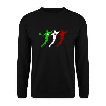 handballer italien - Unisex Pullover - Schwarz - Vorne - Alina (178cm) & Michal (187cm)