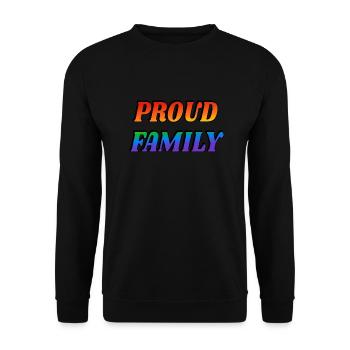 Stolze Familie - Unisex Pullover - Schwarz - Vorne - Alina (178cm) & Michal (187cm)