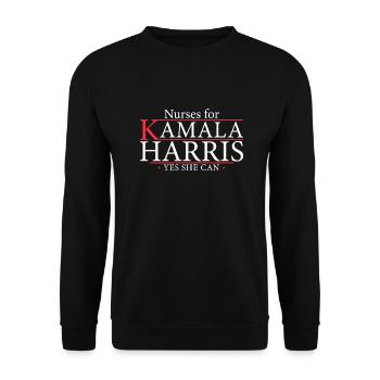 Amme Katze Dame für Kamala Harris 2024 - Kamala - Unisex Pullover - Schwarz - Vorne - Alina (178cm) & Michal (187cm)