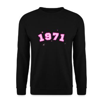 1971 rose étoile - Sweat-shirt Unisexe - noir - Devant - Alina (178cm) & Michal (187cm)