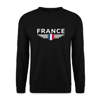 I Love France Elegance Style Design Outfits - Unisex Sweatshirt - black - Front - Alina (178cm) & Michal (187cm)