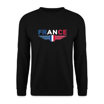 I Love France Elegance Style Design Outfits - Unisex Sweatshirt - black - Front - Alina (178cm) & Michal (187cm)