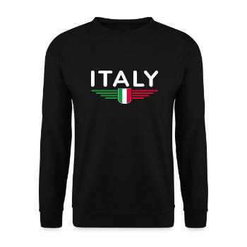 Ich liebe Italien Design T-Shirt Outfit - Unisex Pullover - Schwarz - Vorne - Alina (178cm) & Michal (187cm)