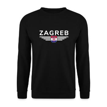 Zagreb Fan T-Shirt for Croatia Lovers - Unisex Sweatshirt - black - Front - Alina (178cm) & Michal (187cm)