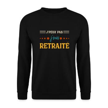 I Can't Humor T-Shirt I'm Retired - Unisex Sweatshirt - black - Front - Alina (178cm) & Michal (187cm)