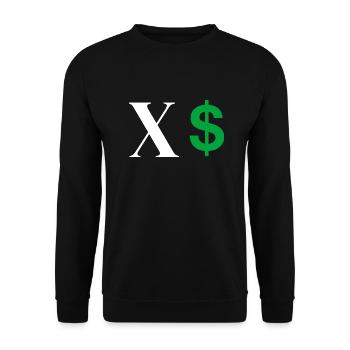 Letter x dollar - Unisex Sweatshirt - black - Front - Alina (178cm) & Michal (187cm)