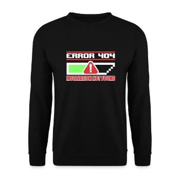 Fehler 404: MOTIVATION NICHT GEFUNDEN - Unisex Pullover - Schwarz - Vorne - Alina (178cm) & Michal (187cm)