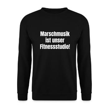 La musique de marche est notre gymnase ! - Sweat-shirt Unisexe - noir - Devant - Alina (178cm) & Michal (187cm)