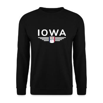 Iowa Fan T-Shirt – Your State! - Unisex Sweatshirt - black - Front - Alina (178cm) & Michal (187cm)