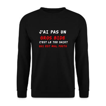 J'ai pas un gros bide - Sweat-shirt Unisexe - noir - Devant - Alina (178cm) & Michal (187cm)