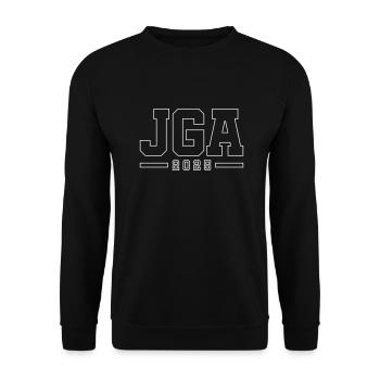 JGA 2025 Kontur Junggesellenabschied - Unisex Pullover - Schwarz - Vorne - Alina (178cm) & Michal (187cm)