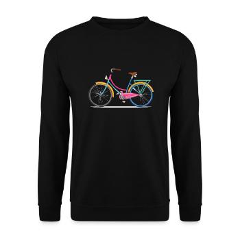 Technische Zeichnung,vintage,Fahrrad,bunt - Unisex Pullover - Schwarz - Vorne - Alina (178cm) & Michal (187cm)