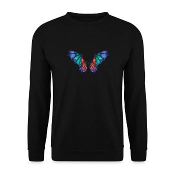 angel wings, bat, wings, colorful - Unisex Sweatshirt - black - Front - Alina (178cm) & Michal (187cm)