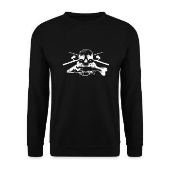 JSA Fishing Skull (L) white in high quality! - Unisex Pullover - Schwarz - Vorne - Alina (178cm) & Michal (187cm)