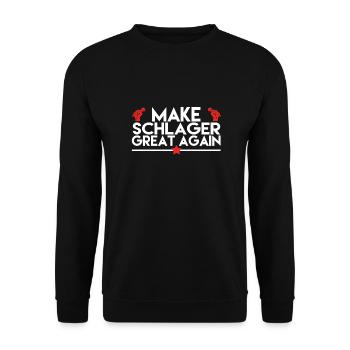 MAKE SCHLAGER GREAT AGAIN - Unisex Pullover - Schwarz - Vorne - Alina (178cm) & Michal (187cm)