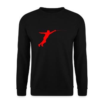 Fechten Fechter Silhouette - Unisex Pullover - Schwarz - Vorne - Alina (178cm) & Michal (187cm)