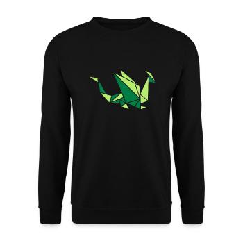 Origami: Drache - Unisex Pullover - Schwarz - Vorne - Alina (178cm) & Michal (187cm)