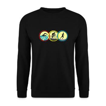 Triathlon - Unisex Sweatshirt - black - Front - Alina (178cm) & Michal (187cm)