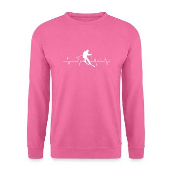 Skifahren Herzschlag - Unisex Pullover - Pink - Vorne
