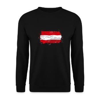 Austria Flag - Unisex Pullover - Schwarz - Vorne - Alina (178cm) & Michal (187cm)