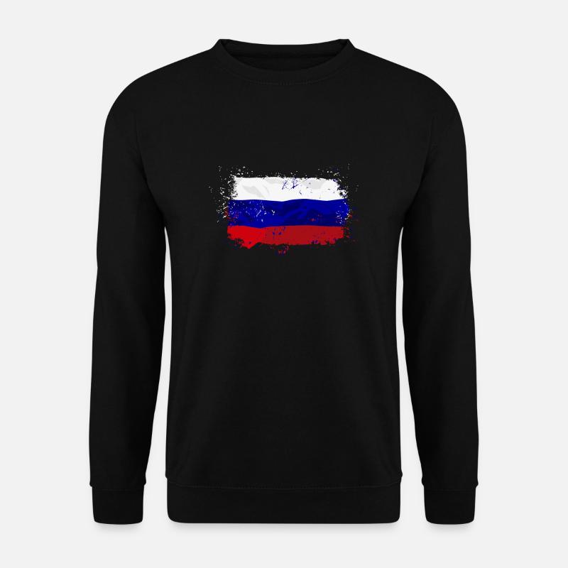 Russia Flag - Unisex Pullover - Schwarz
